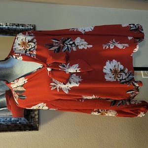 V-neck Blouse with Ties